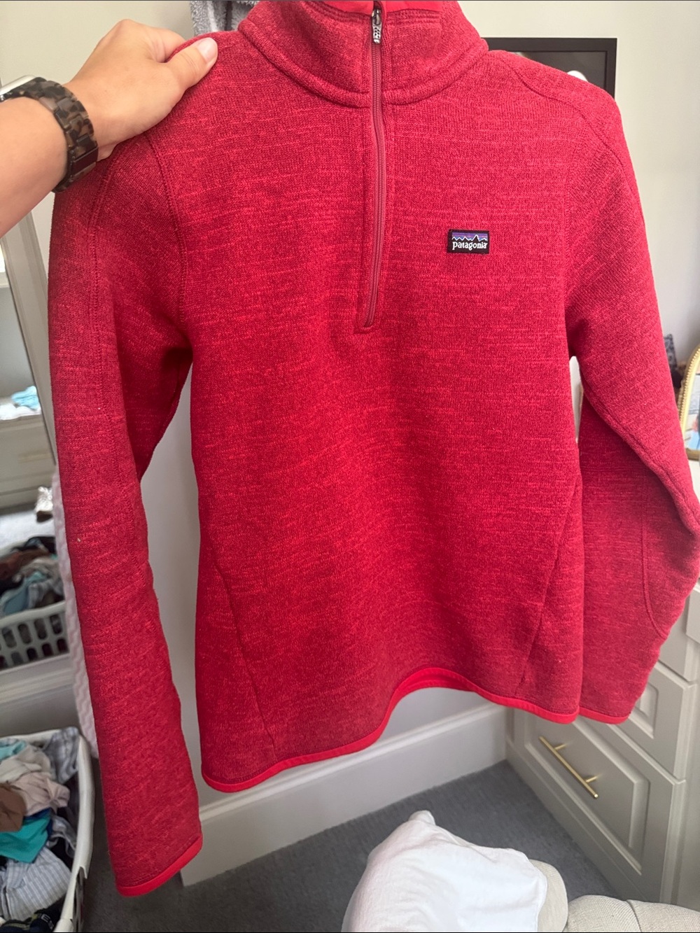 Patagonia Red Half-Zip Cowl Pullover